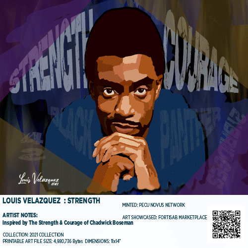 NFT Art Titled STRENGTH Showcased on FortisAB Marketplace Inspired by Chadwick Boseman